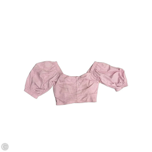 Blouse Short Sleeve By Abercrombie And Fitch In Pink, Size: Xs