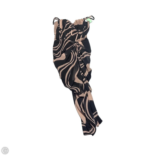Dress Casual Midi By Pretty Little Thing In Black & Brown, Size: 4