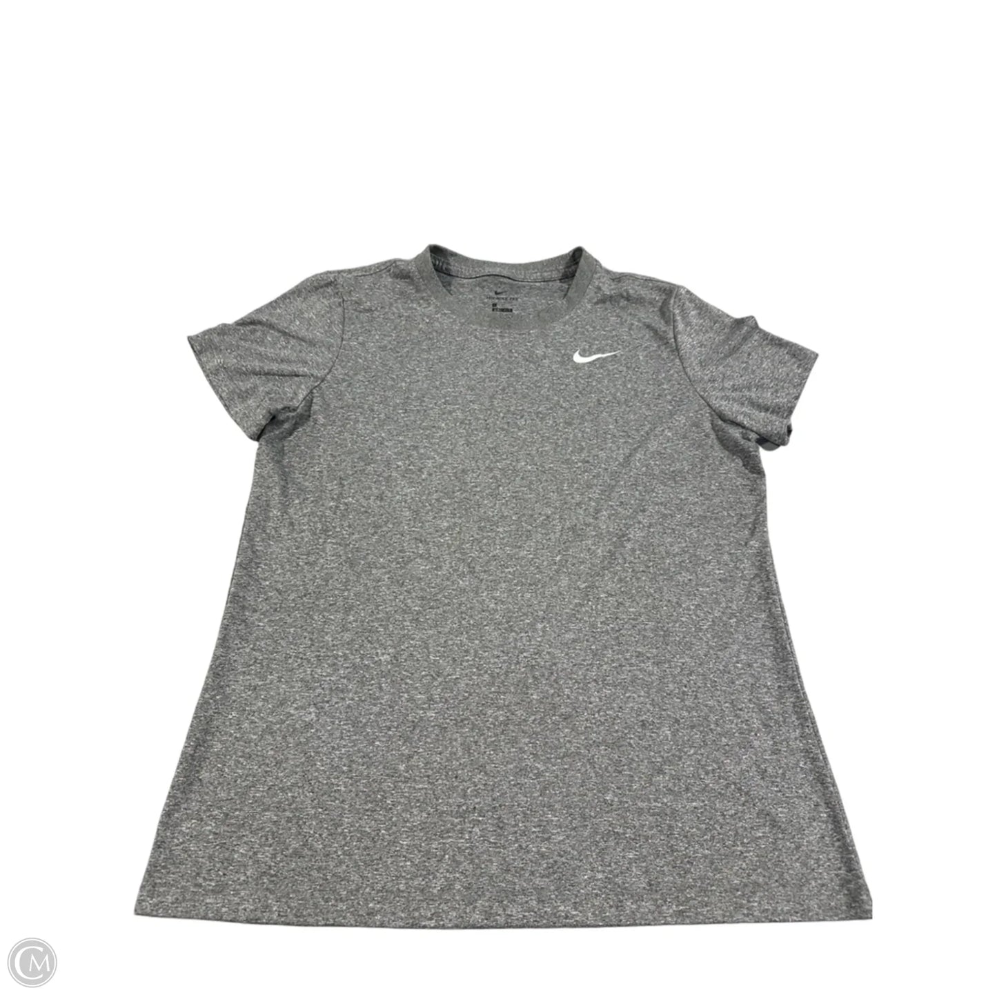 Athletic Top Short Sleeve By Nike In Grey, Size: L