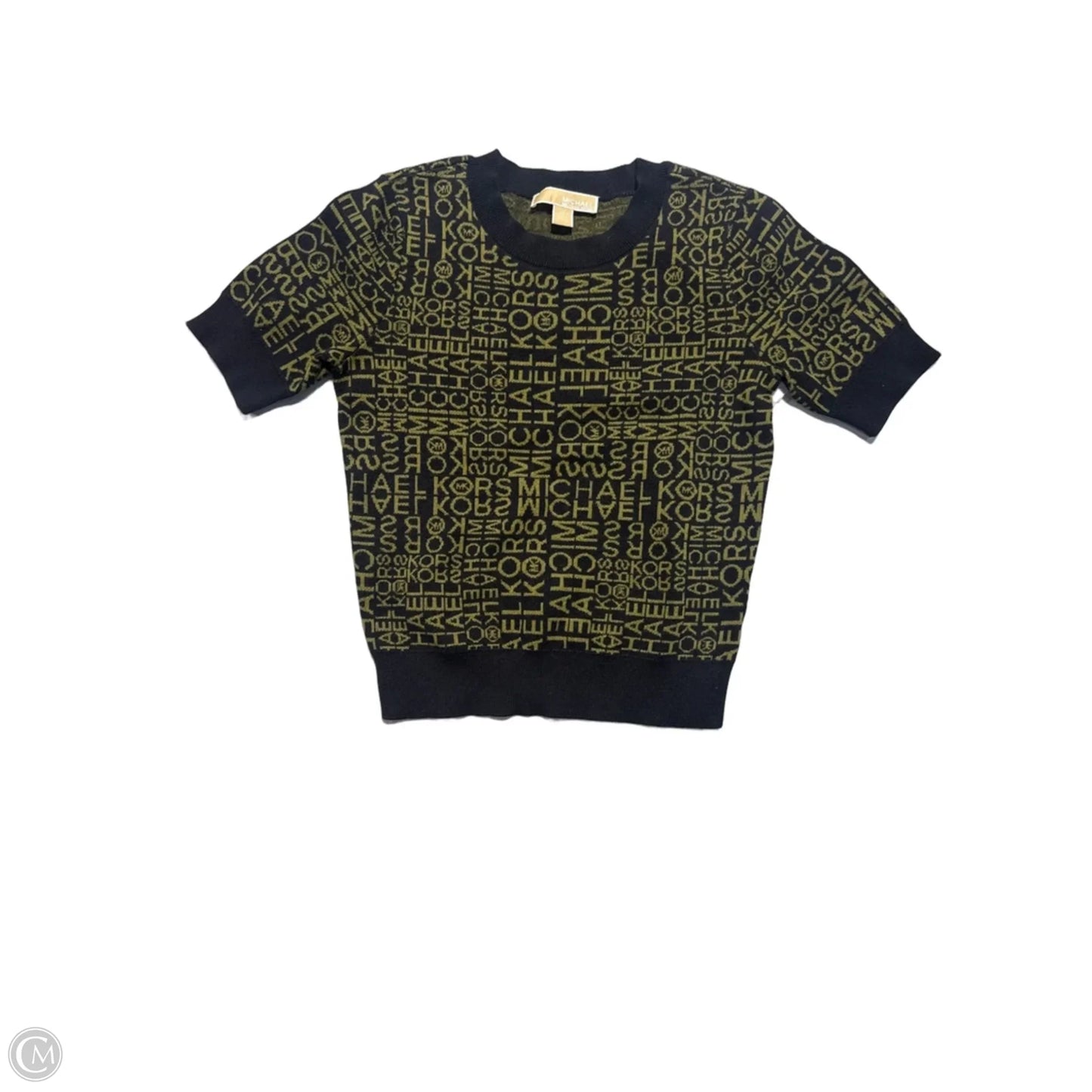 Top Short Sleeve By Michael By Michael Kors In Black & Green, Size: Xs