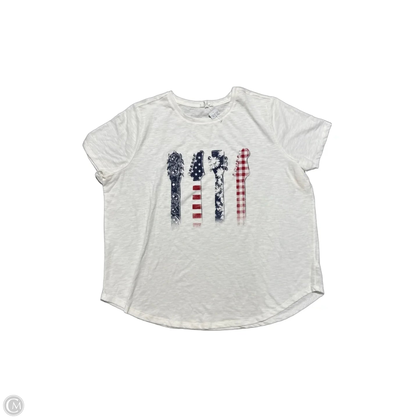 Top Short Sleeve By Maurices In White, Size: 2x