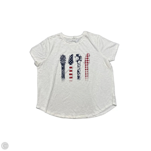 Top Short Sleeve By Maurices In White, Size: 2x