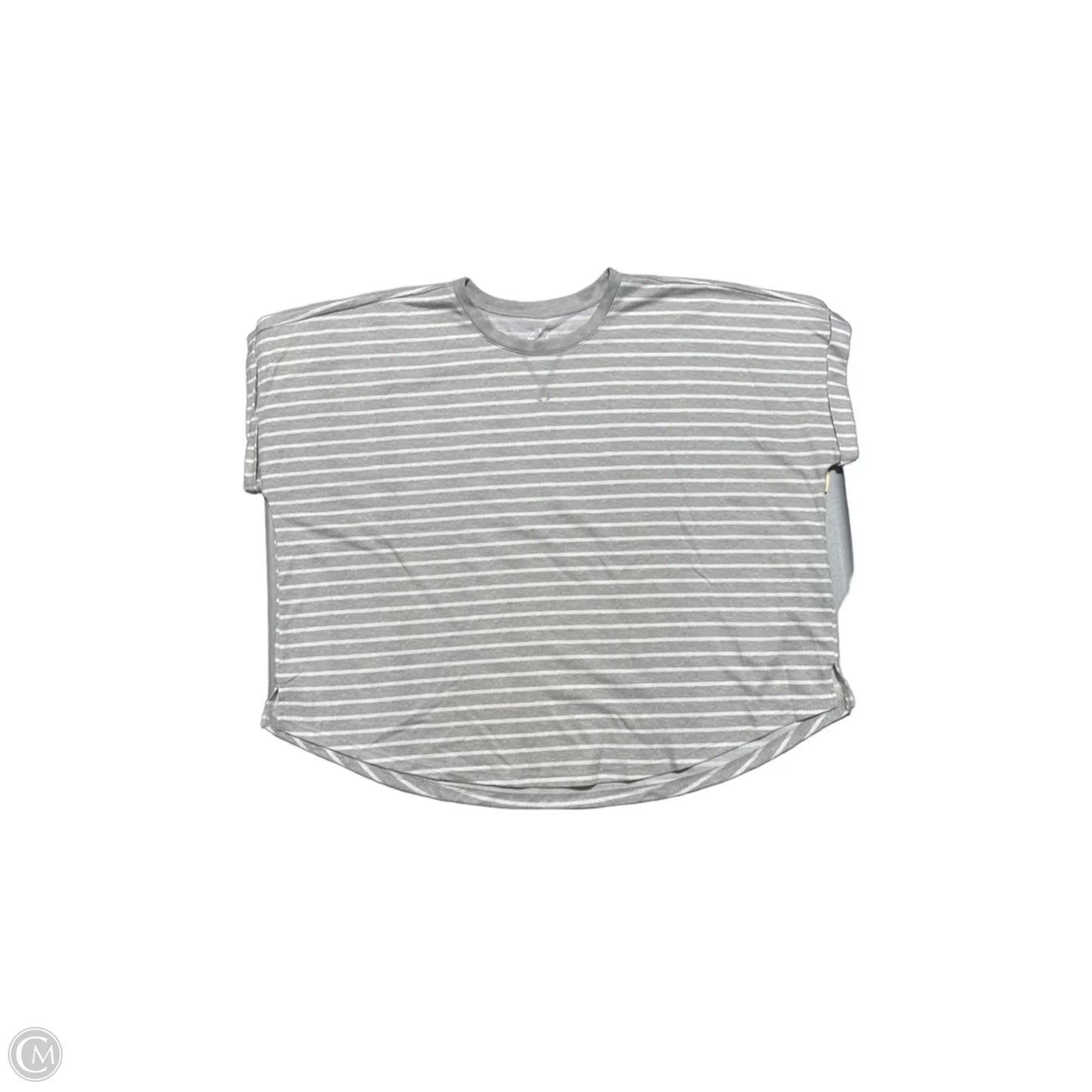 Top Short Sleeve By Cme In Grey & White, Size: 2x