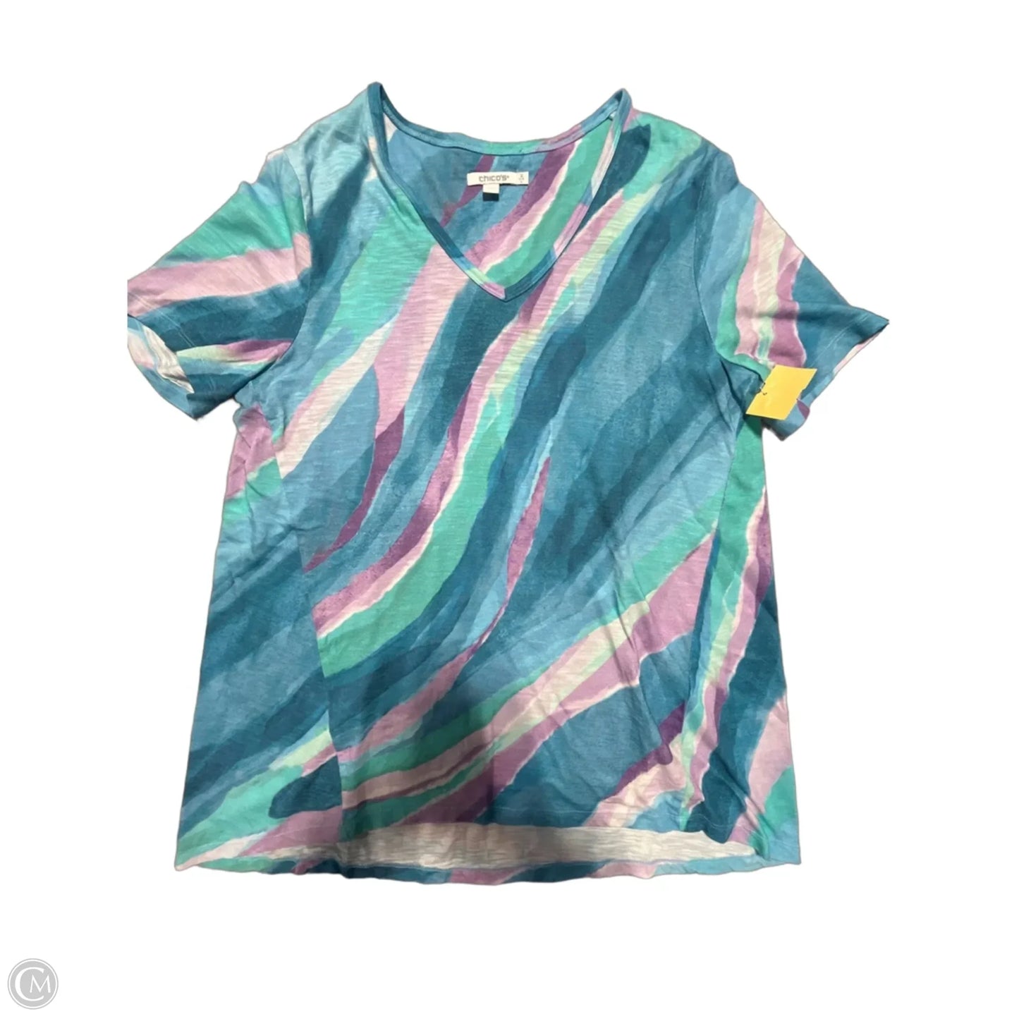 Top Short Sleeve By Chicos In Blue & Purple, Size: L