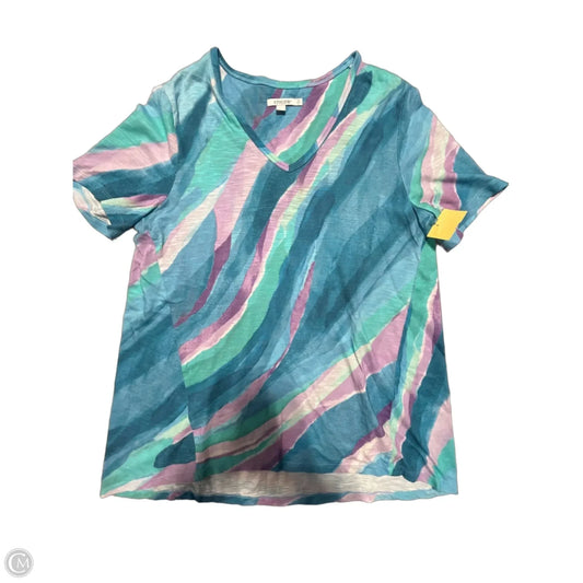 Top Short Sleeve By Chicos In Blue & Purple, Size: L