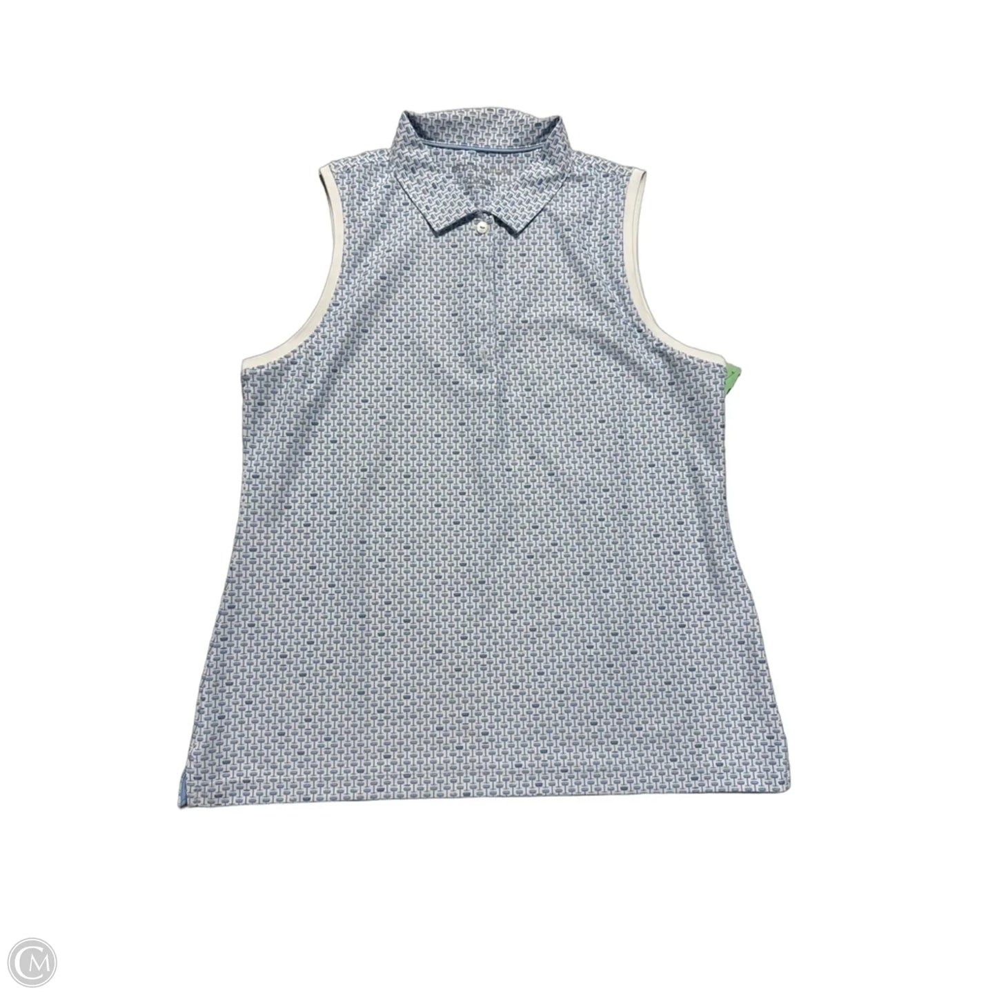 Athletic Tank Top By Peter Millar In Blue & White, Size: L