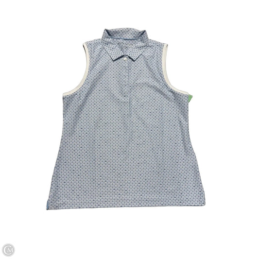 Athletic Tank Top By Peter Millar In Blue & White, Size: L