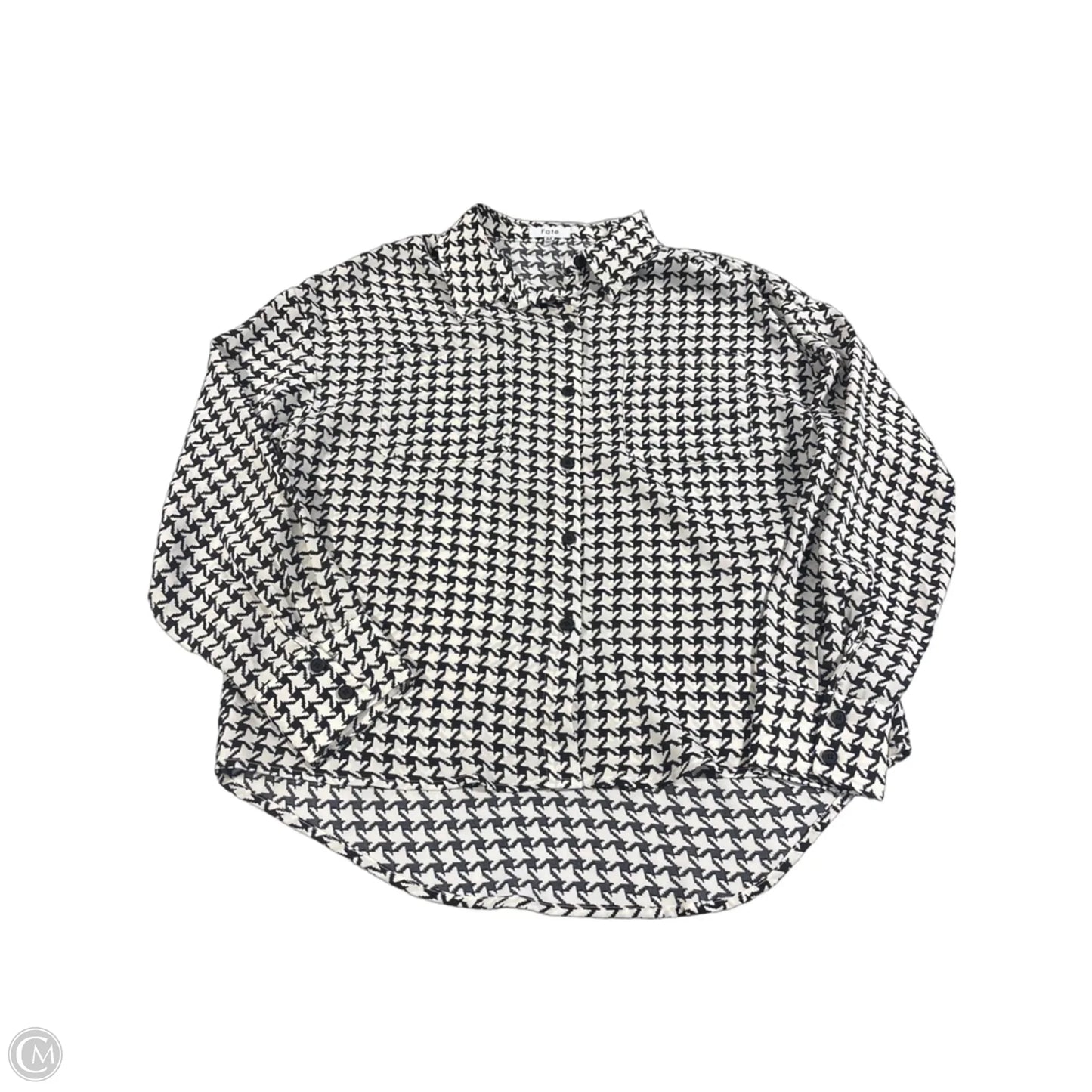 Top Long Sleeve By Fate In Black & White, Size: M
