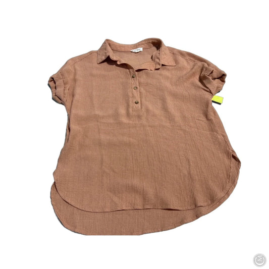 Top Short Sleeve By Blu Pepper In Orange, Size: L