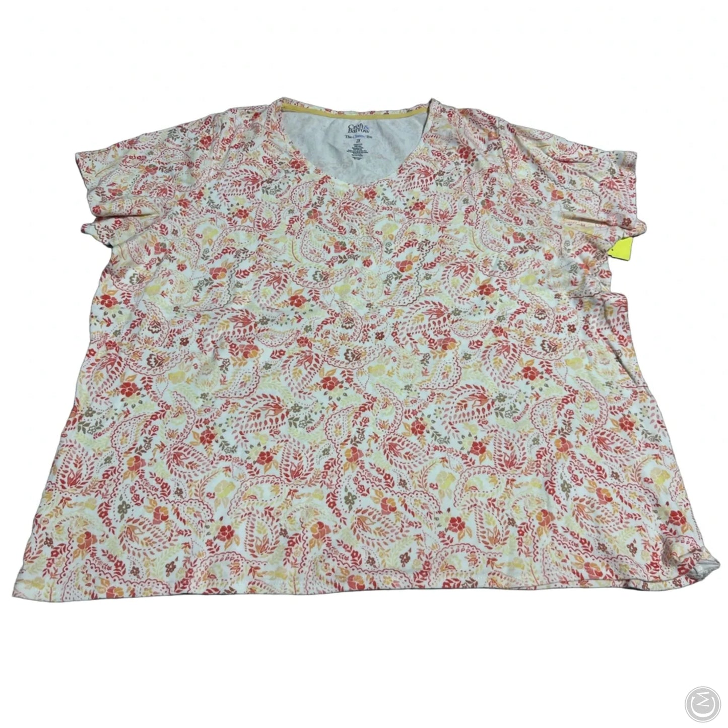 Top Short Sleeve By Croft And Barrow In Nautical Print, Size: 2x