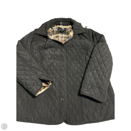Coat Puffer & Quilted By Gallery In Black, Size: 1x