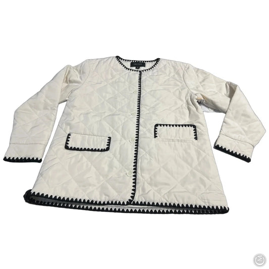 Coat Puffer & Quilted By Karen Kane In White, Size: S