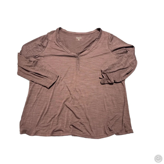 Top Long Sleeve By Torrid In Brown, Size: 2x