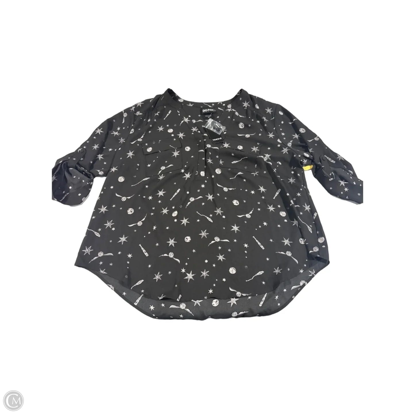 Top 3/4 Sleeve By Torrid In Black, Size: 2x