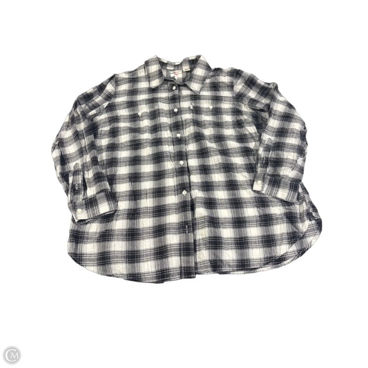Top Long Sleeve By Levis In Black & White, Size: 2x