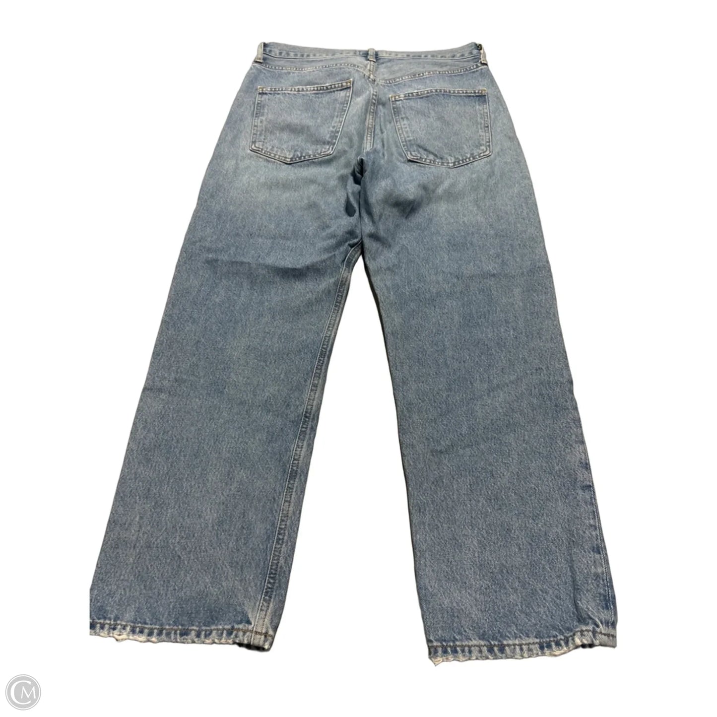 Jeans Straight By Agolde In Blue Denim, Size: 4