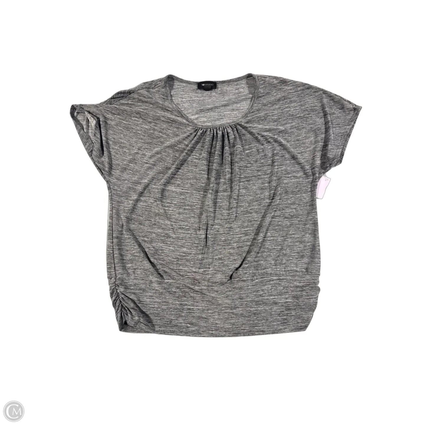 Top Short Sleeve By Ab Studio In Grey, Size: M