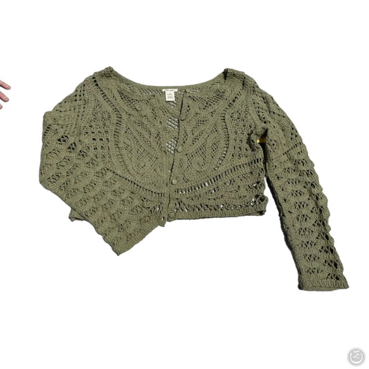 Sweater Cardigan By Ultra Pink In Green, Size: M