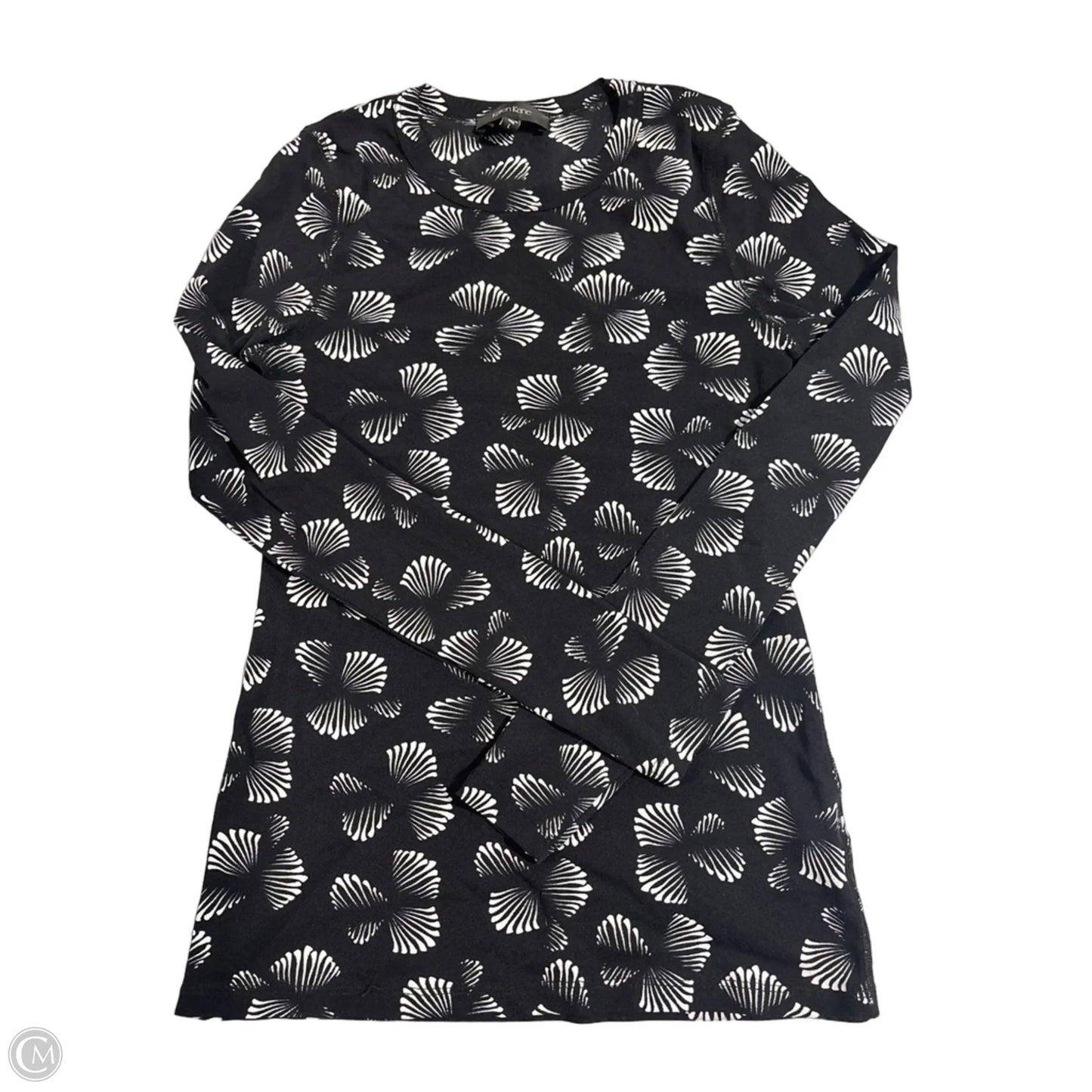 Top Long Sleeve By Karen Kane In Black & White, Size: L