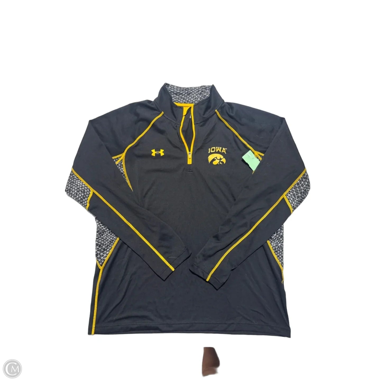 Top Long Sleeve By Under Armour In Black & Yellow, Size: L