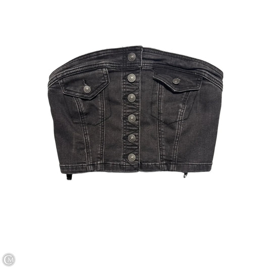 Top Sleeveless By American Eagle In Black Denim, Size: S