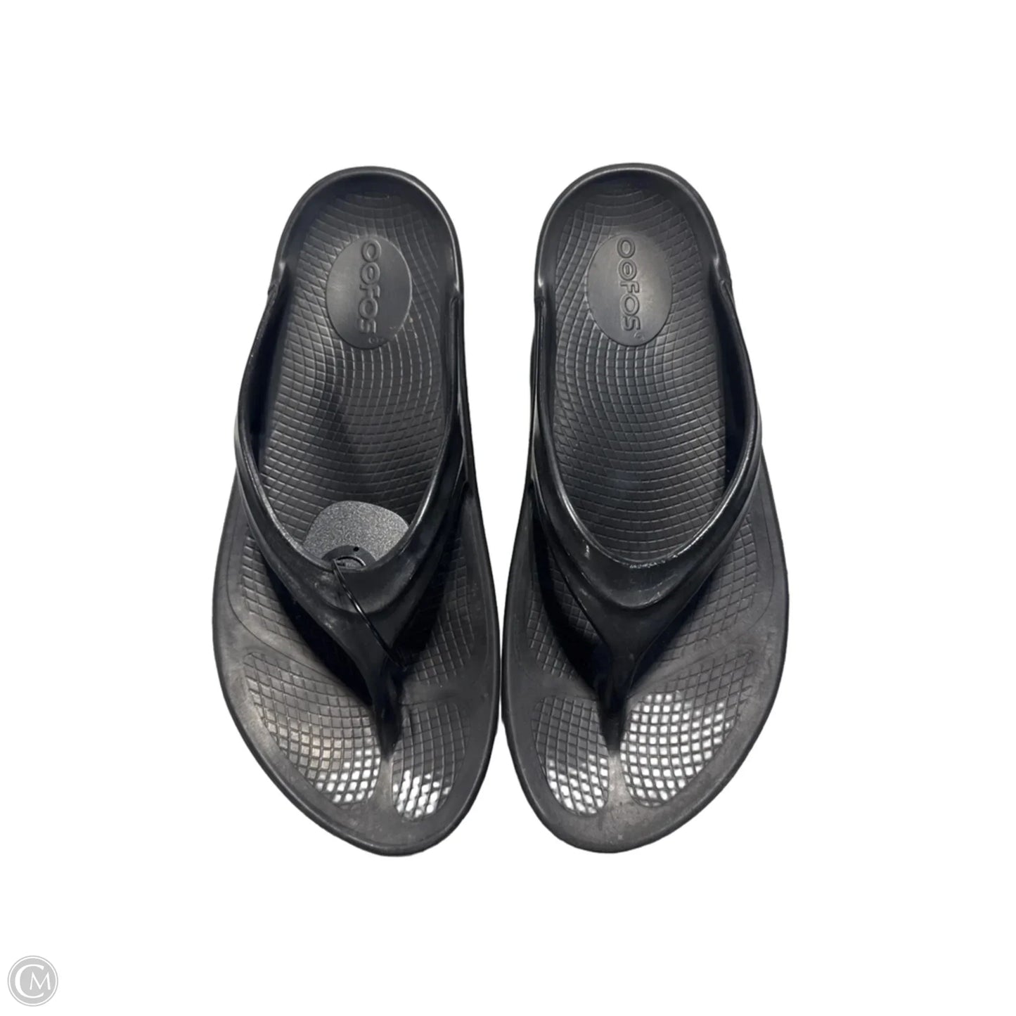 Sandals Flip Flops By Oofos In Black, Size: 8