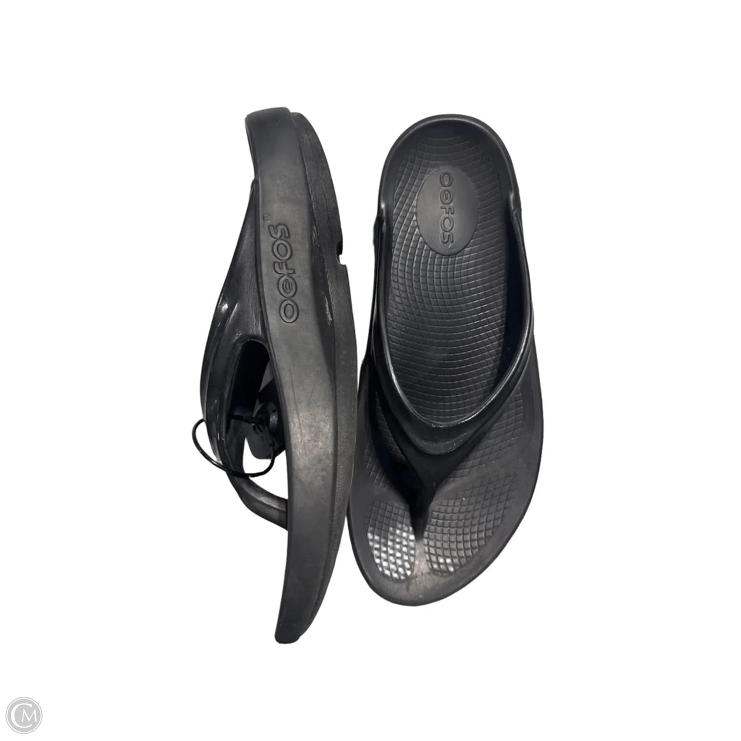 Sandals Flip Flops By Oofos In Black, Size: 8