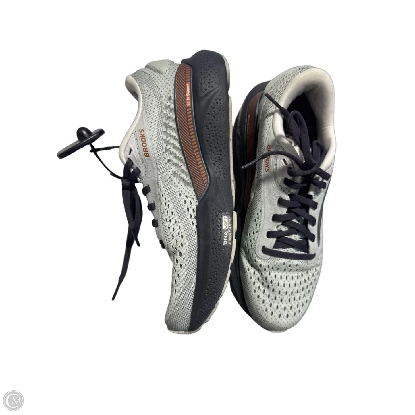 Shoes Sneakers By Brooks In Green & Grey, Size: 7.5