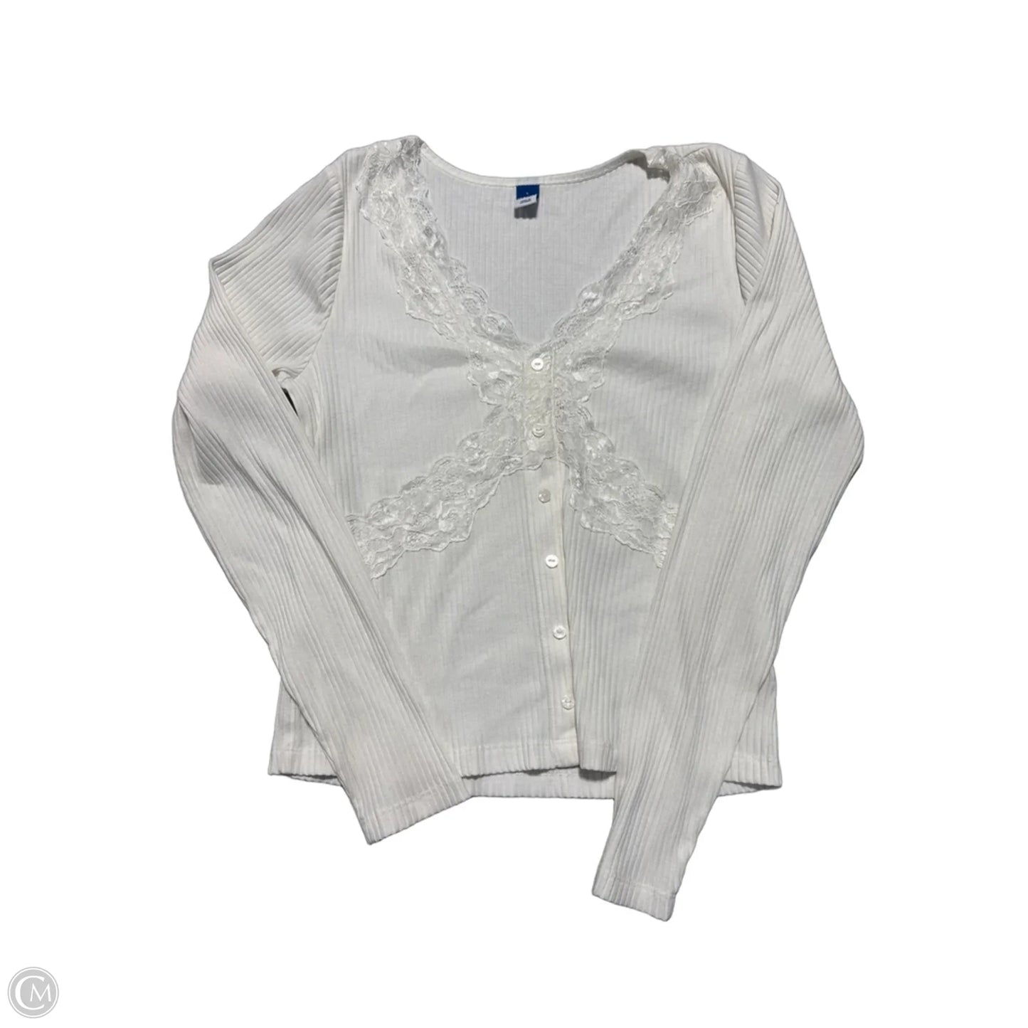 Top Long Sleeve By Old Navy In White, Size: L