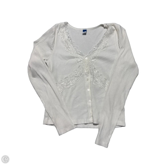 Top Long Sleeve By Old Navy In White, Size: L