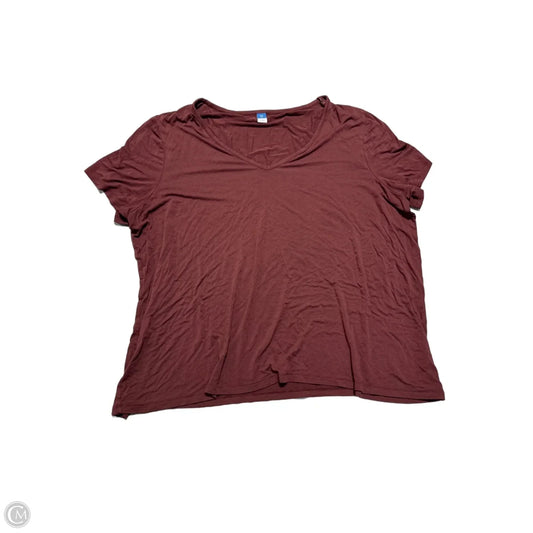 Top Short Sleeve Basic By Old Navy In Maroon, Size: Xxl