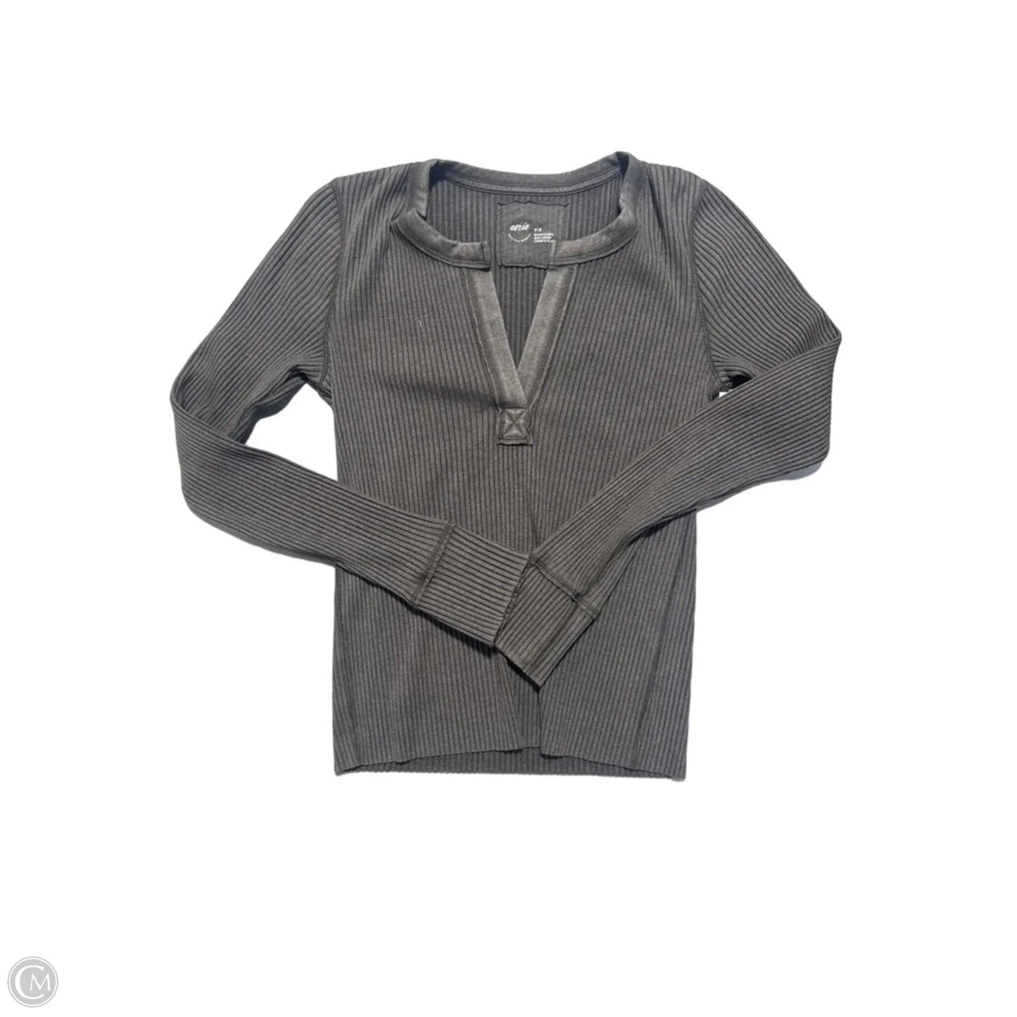 Top Long Sleeve By Aerie In Grey, Size: M