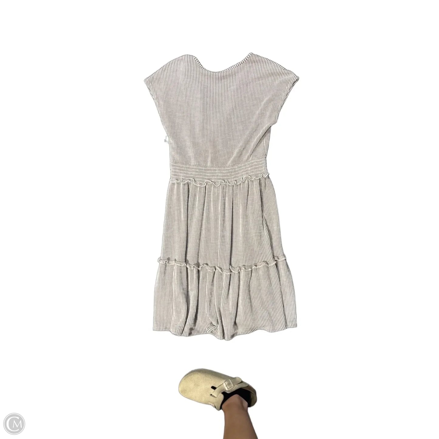 Dress Casual Midi By Caution To The Wind In Tan & White, Size: M