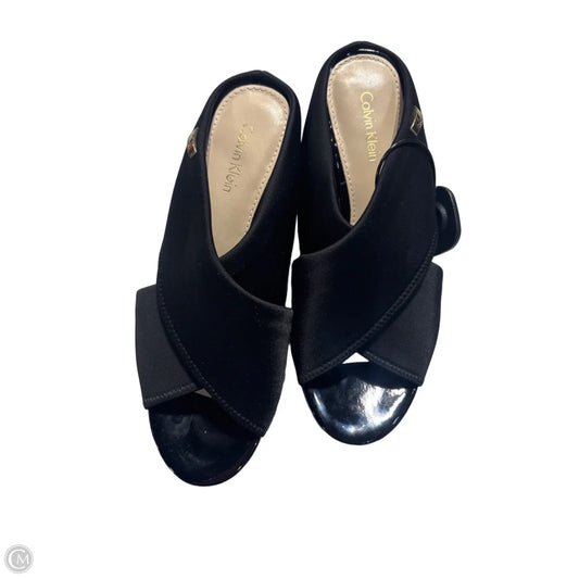 Shoes Heels Wedge By Calvin Klein In Black, Size: 6.5
