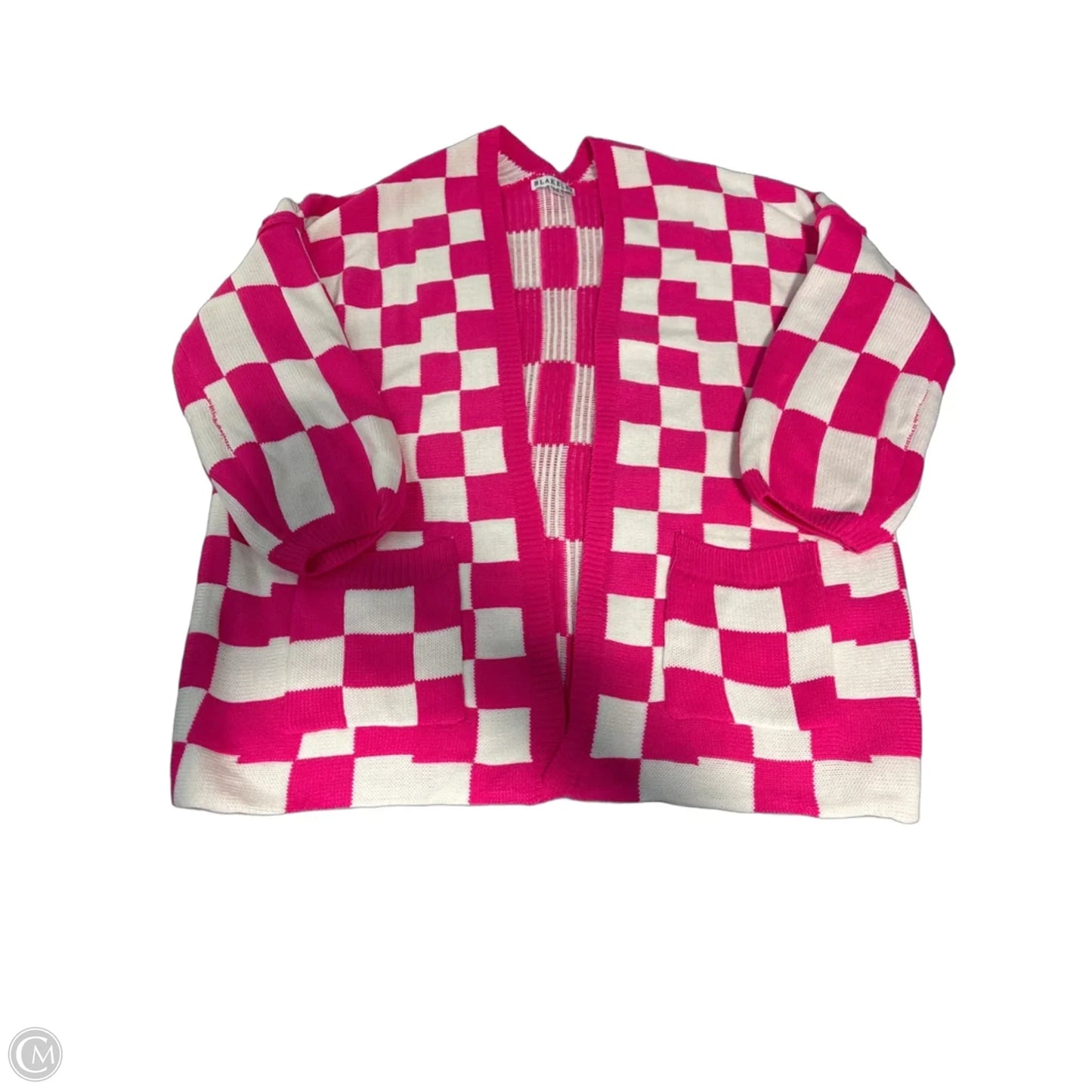 Sweater Cardigan By Blakeley In Pink & White, Size: S