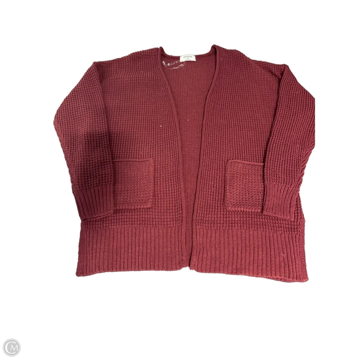 Sweater Cardigan By Zenana In Red, Size: Xl