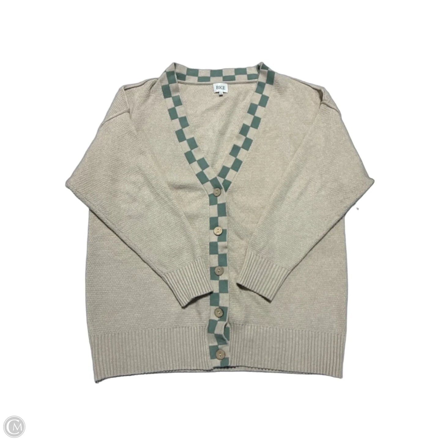Cardigan By Bke In Cream & Green, Size: L