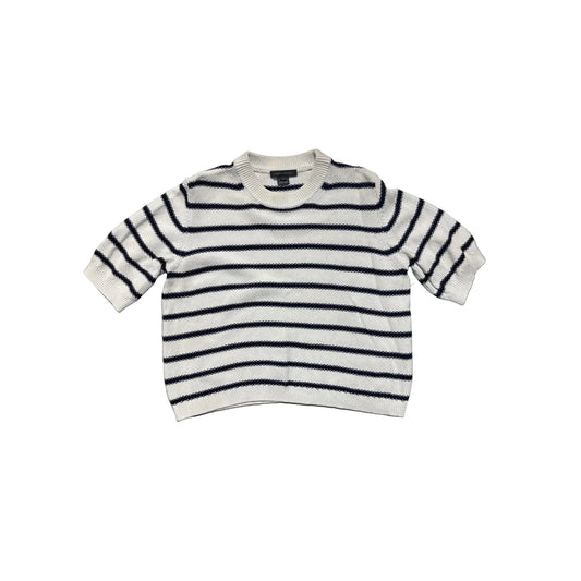 Top Short Sleeve By French Connection In Blue & White, Size: L