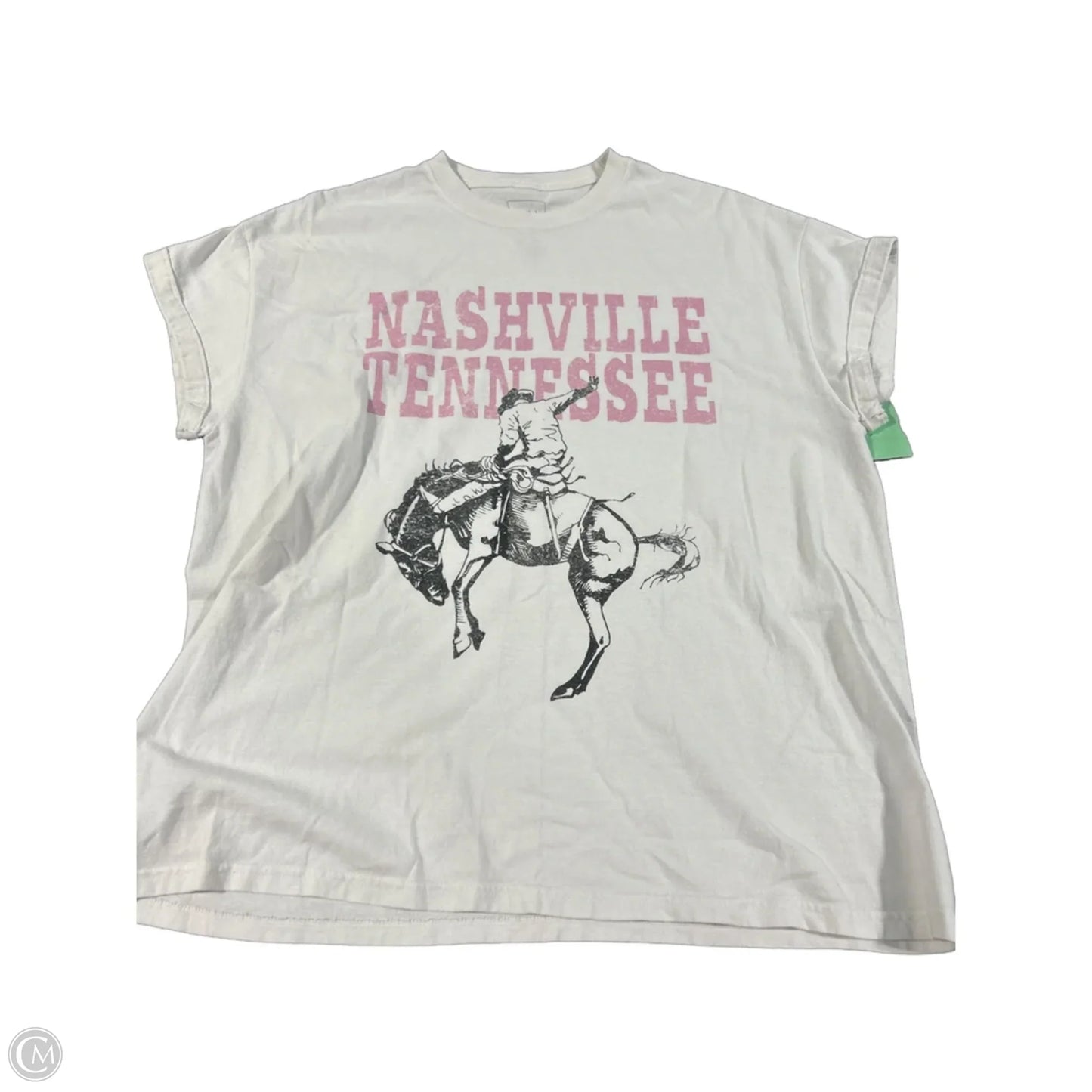 Top Short Sleeve By Full Tilt In White, Size: L