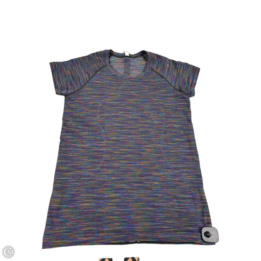 Athletic Top Short Sleeve By Lululemon In Multi-colored, Size: 12