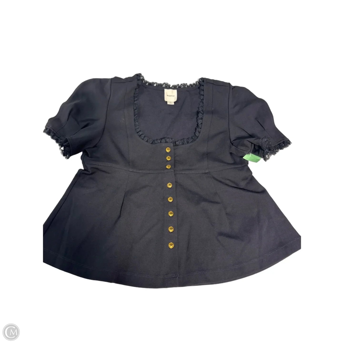 Top Short Sleeve By Maeve In Black, Size: S