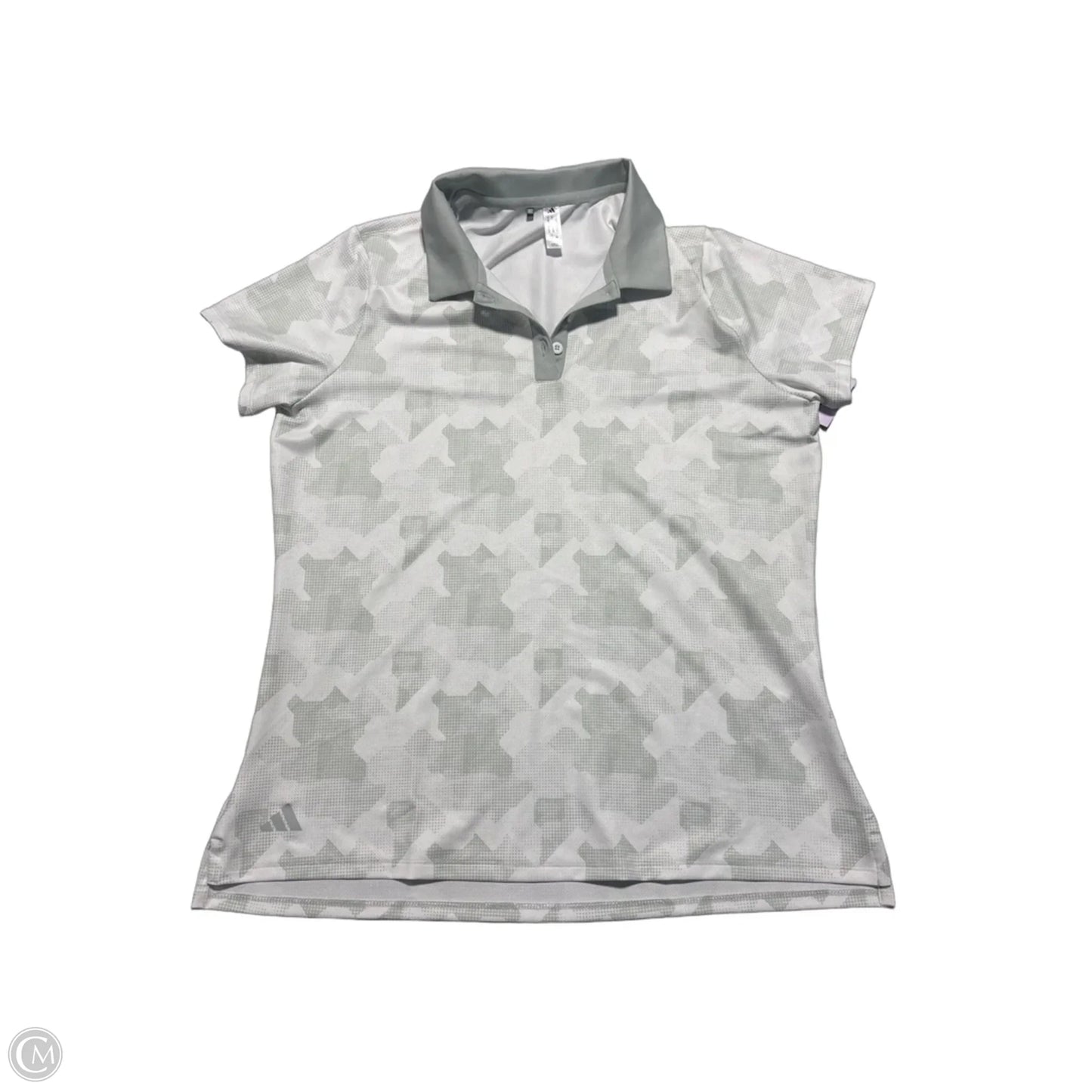 Athletic Top Short Sleeve By Adidas In White, Size: L