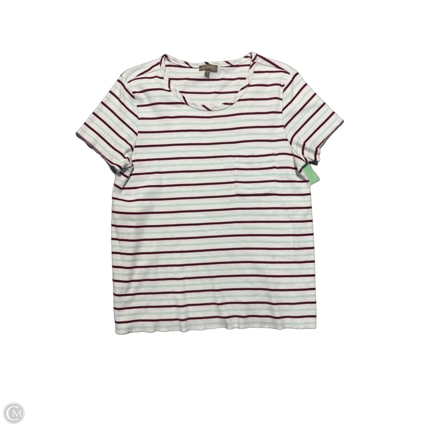 Top Short Sleeve By Lilla P In Striped Pattern, Size: L