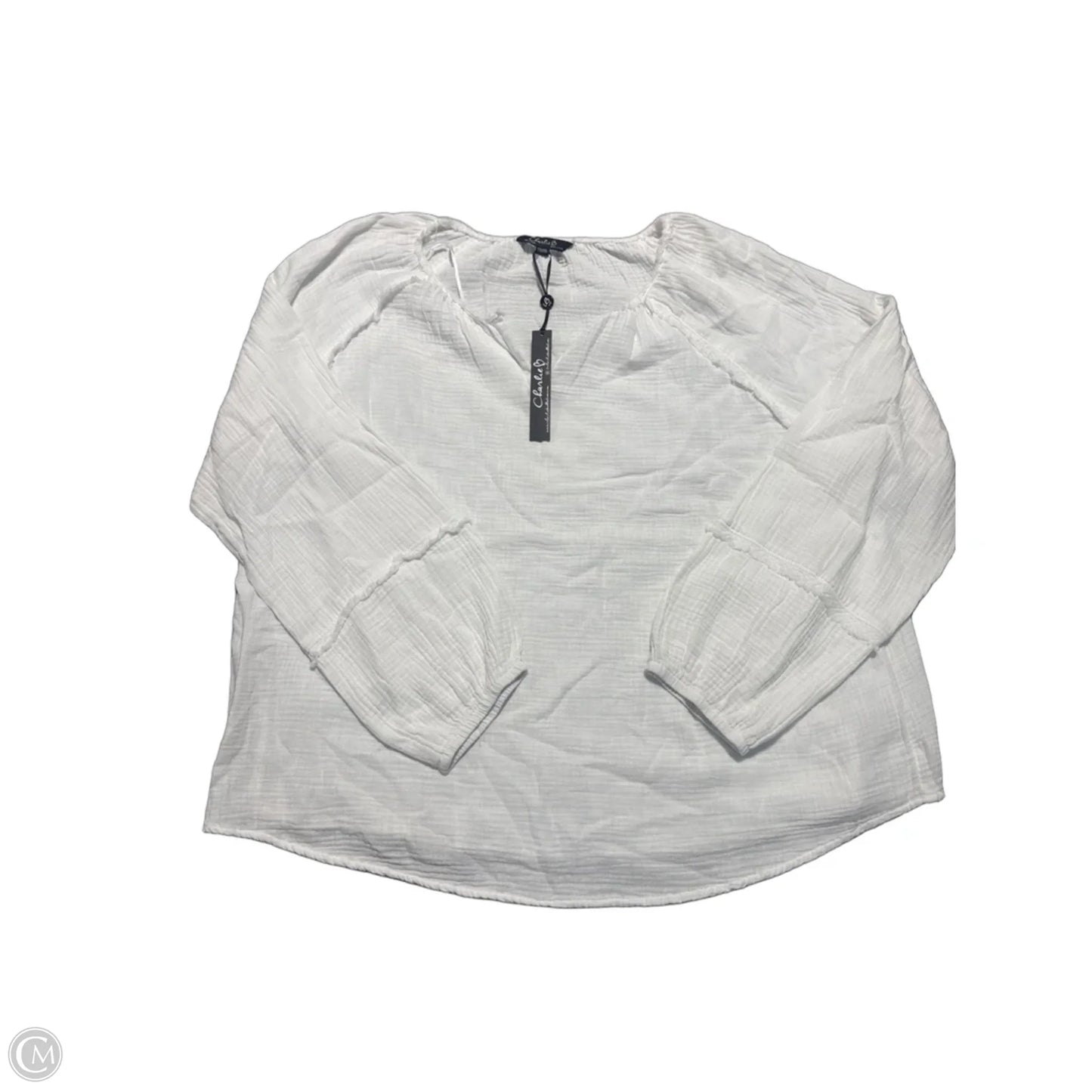 Top Long Sleeve By Charlie B In White, Size: Xxl