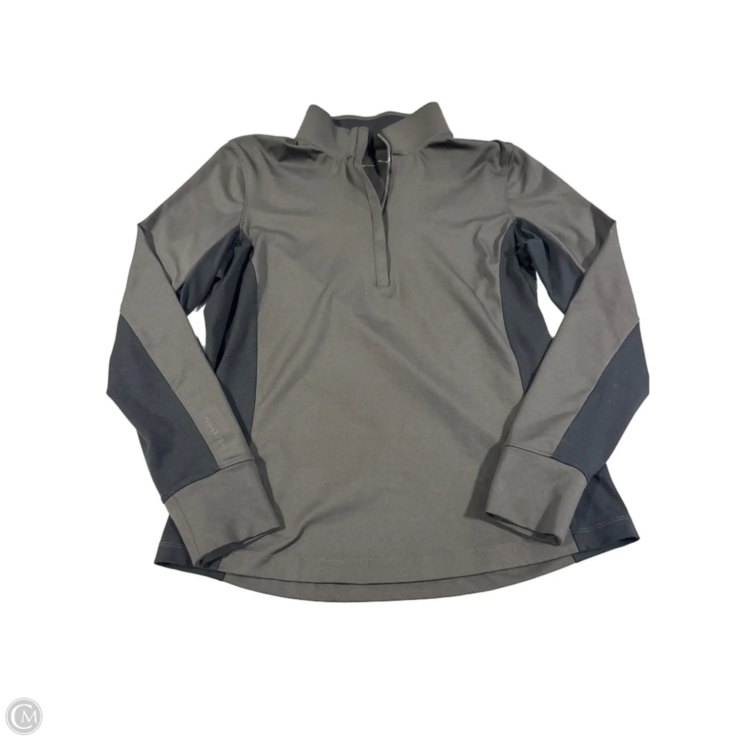 Athletic Top Long Sleeve Collar By Under Armour In Green, Size: M