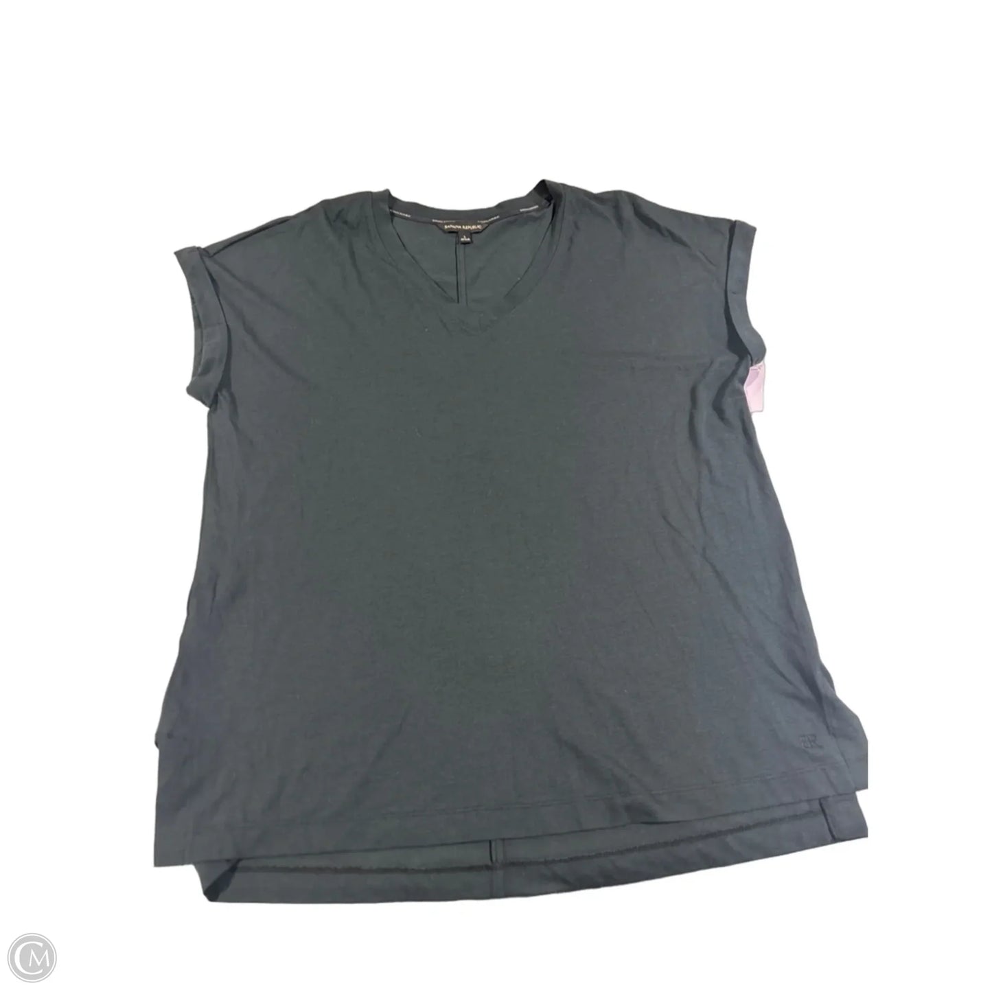 Top Short Sleeve By Banana Republic In Black, Size: L