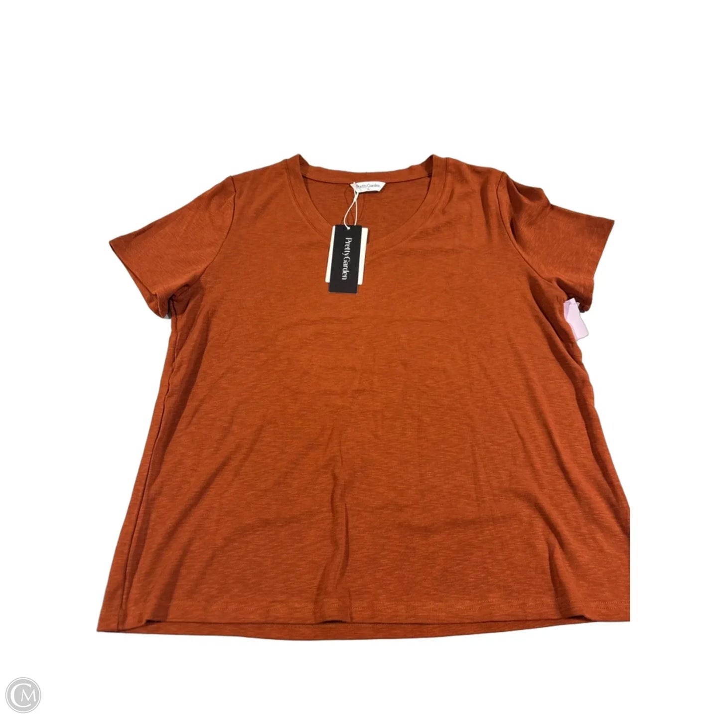 Top Short Sleeve By Prettygarden In Brown, Size: Xl