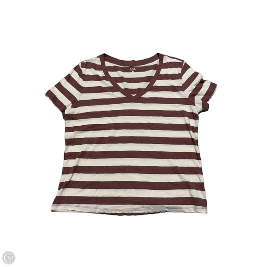 Top Short Sleeve By Ana In Striped Pattern, Size: M