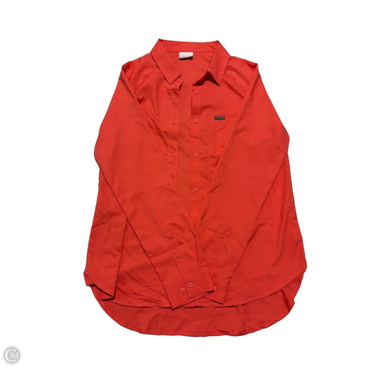 Top Long Sleeve By Columbia In Orange, Size: M