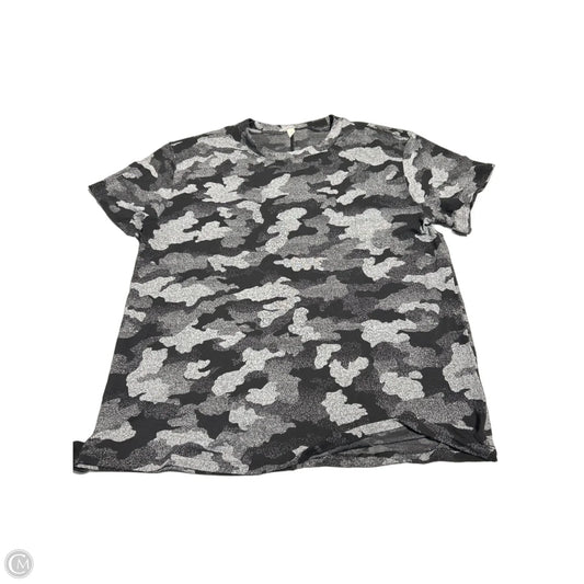 Athletic Top Short Sleeve By Lululemon In Black & Grey, Size: 12